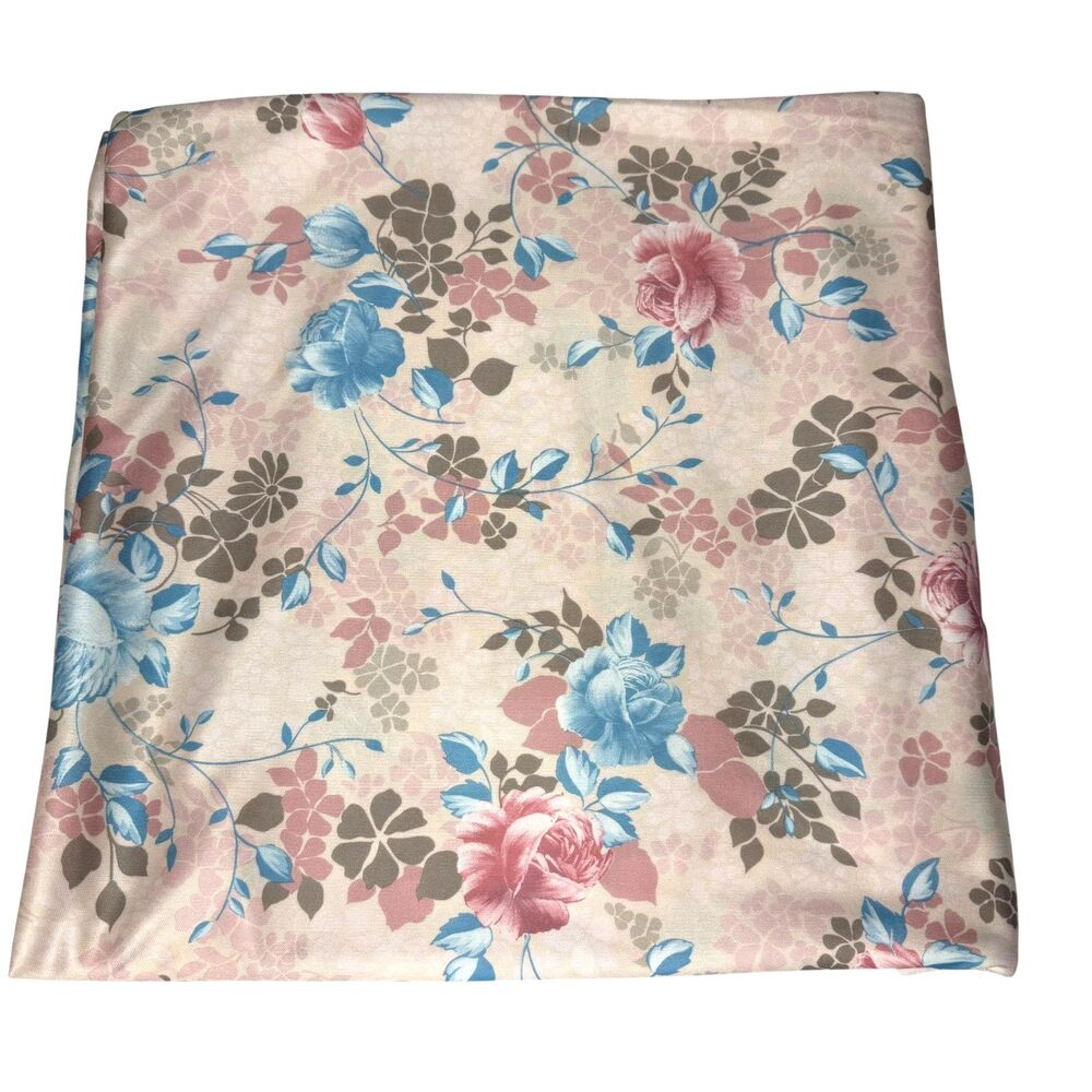 Jantzen Vintage Floral Print Polyester Fabric Pink Brown Blue New